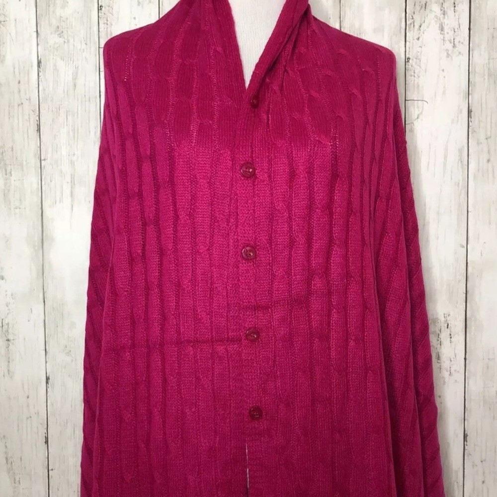 NWT Lularoe Raspberry Pink Mimi Cable Knit Shawl
